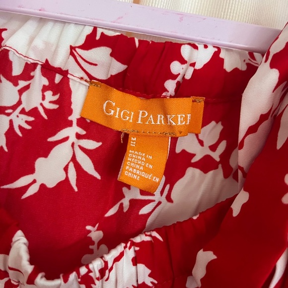 Parker Red Ruffled Puff Sleeve Blouse - Picture 6 of 9